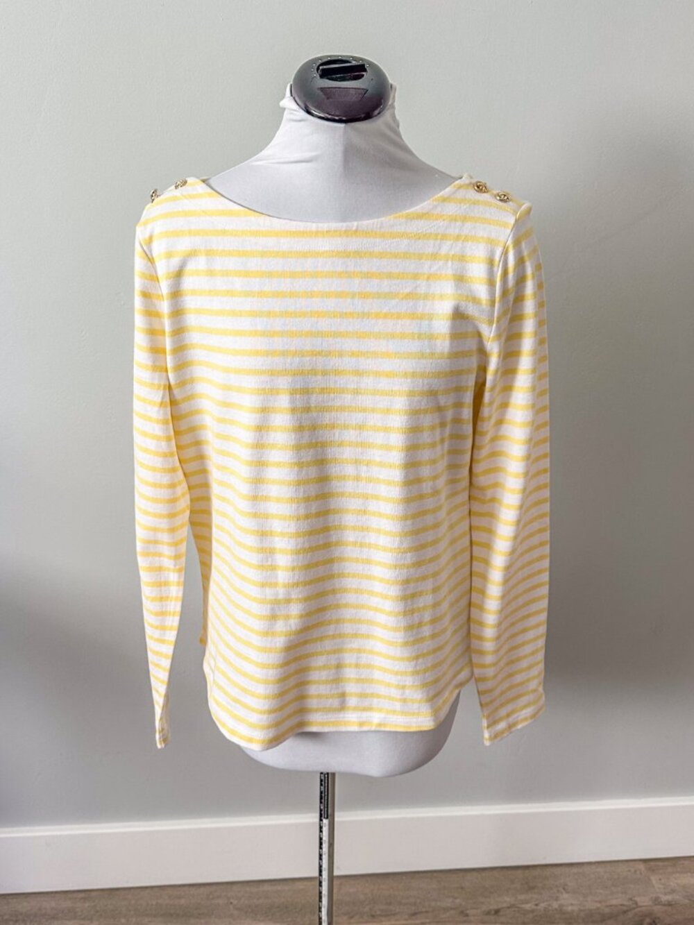 Talbots Knot Button Shoulder Tee - Picture 2 of 11
